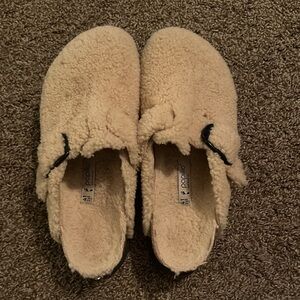 Papillo Birkenstock Cream Shearling Mules